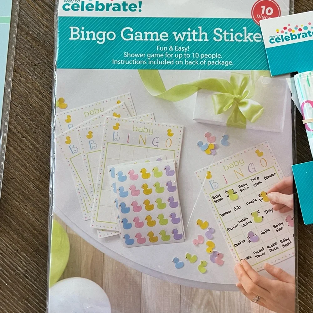 Oh Baby Cake Topper and Bingo Game Set - Gold